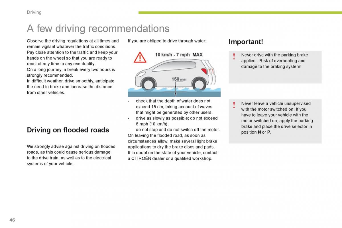 Citroen C Zero owners manual / page 48