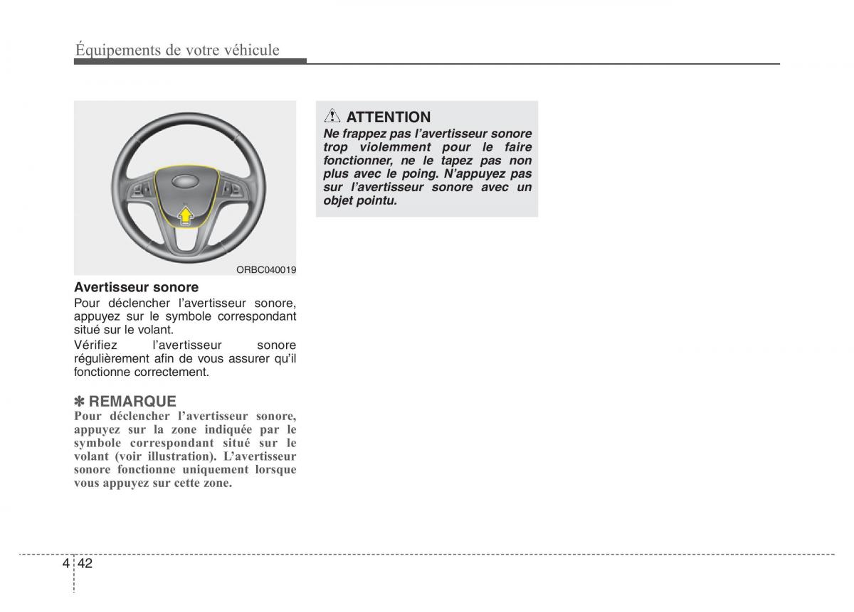 Hyundai Accent RB i25 Solaris Verna Grand Avega manuel du proprietaire / page 122