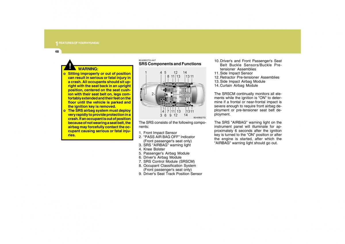 Hyundai Grandeur Azera TG IV 4 owners manual / page 61