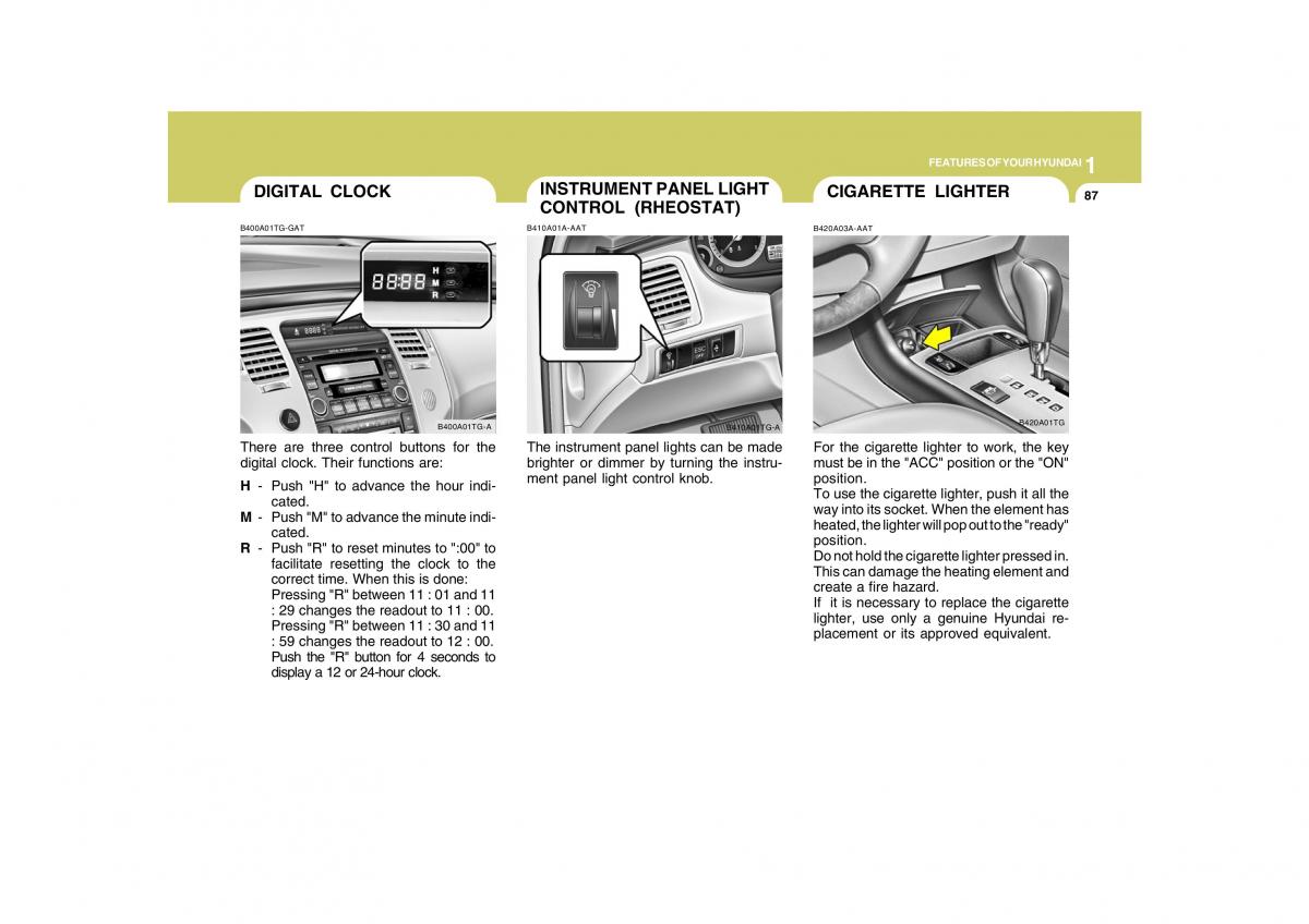 Hyundai Grandeur Azera TG IV 4 owners manual / page 100