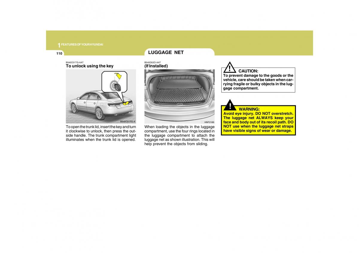 Hyundai Grandeur Azera TG IV 4 owners manual / page 123