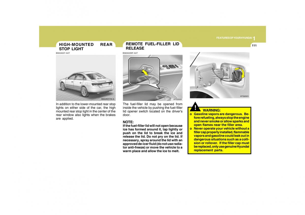 Hyundai Grandeur Azera TG IV 4 owners manual / page 124