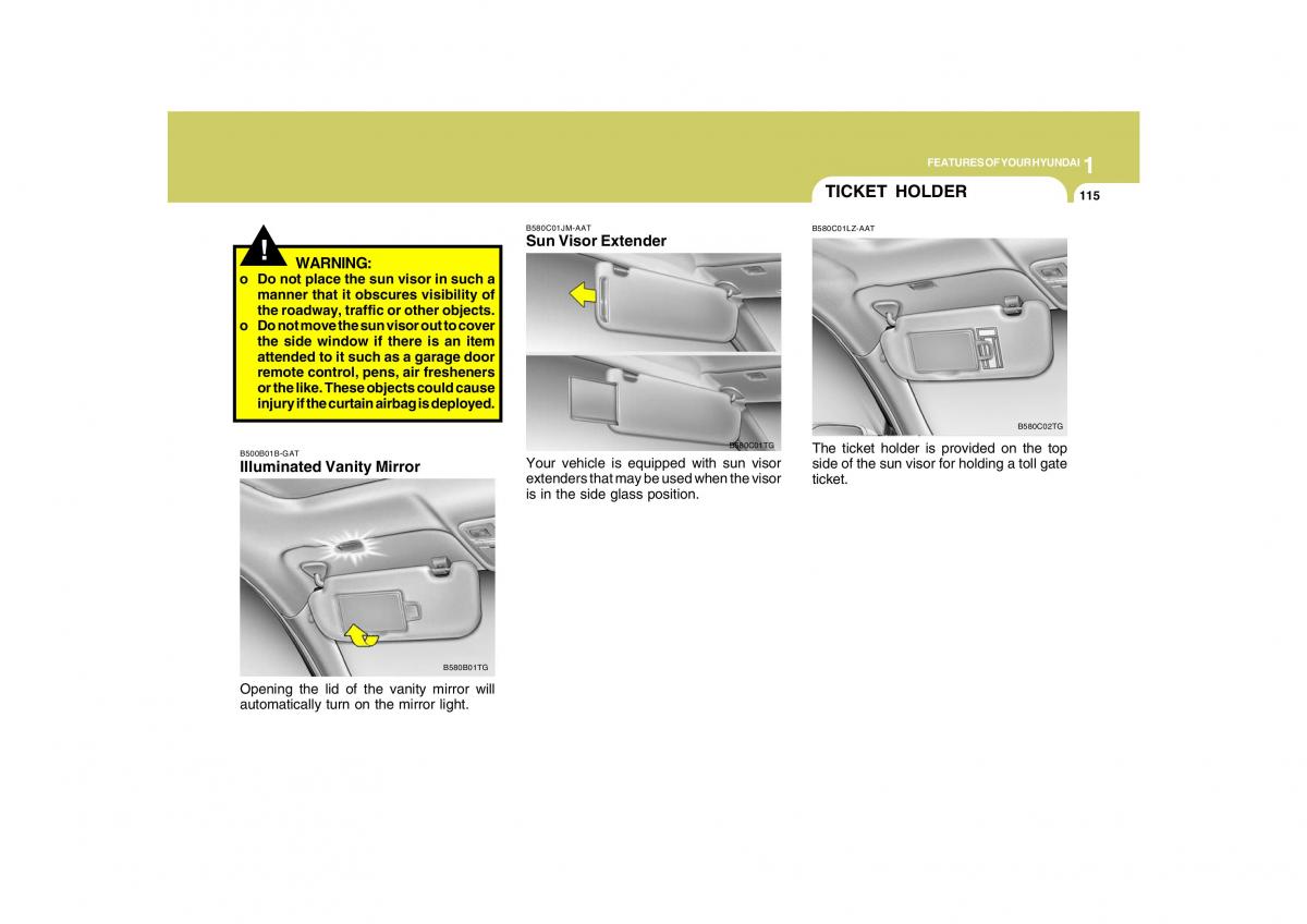 Hyundai Grandeur Azera TG IV 4 owners manual / page 128