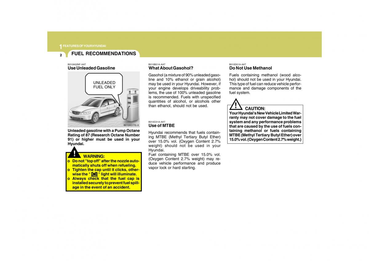 Hyundai Grandeur Azera TG IV 4 owners manual / page 15