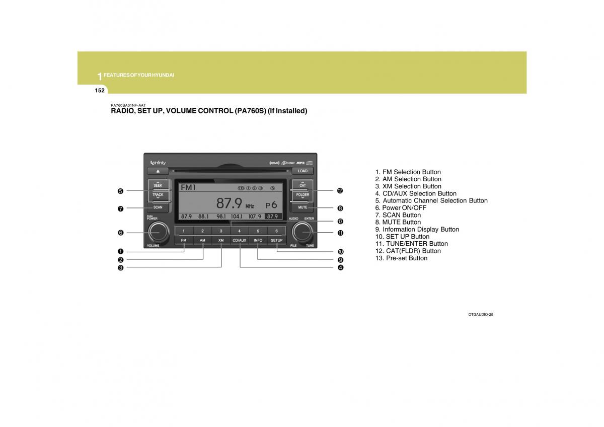 Hyundai Grandeur Azera TG IV 4 owners manual / page 165