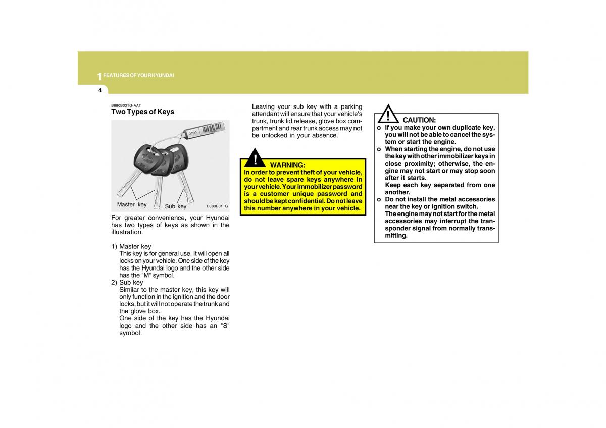 Hyundai Grandeur Azera TG IV 4 owners manual / page 17