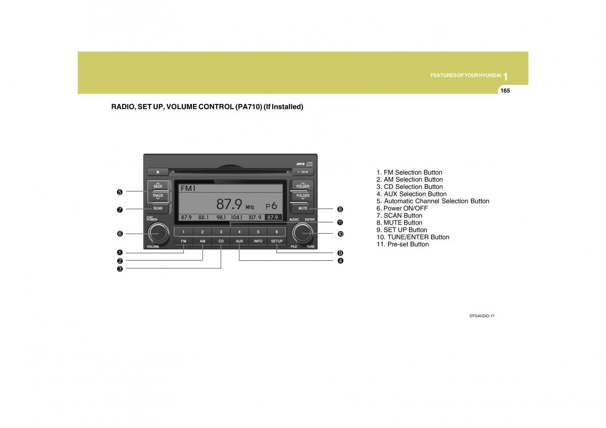 Hyundai Grandeur Azera TG IV 4 owners manual / page 178