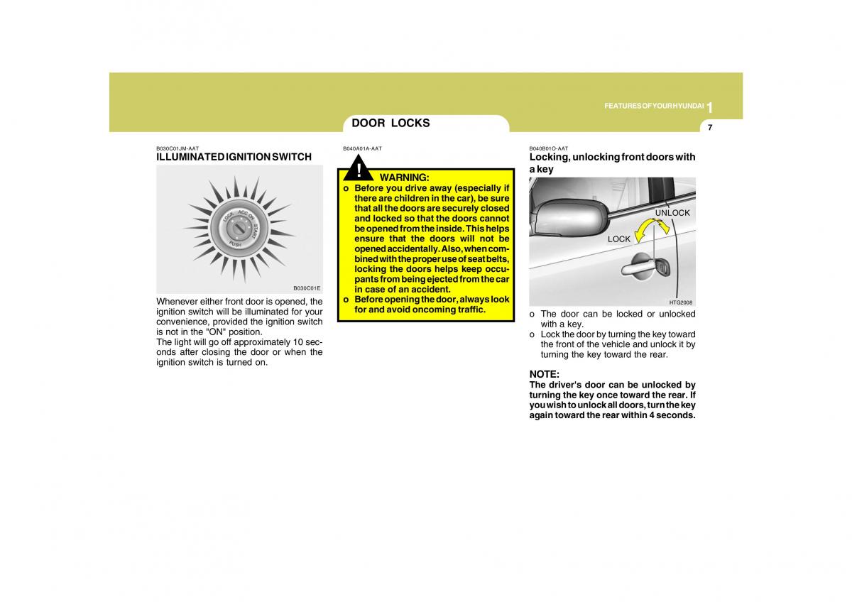 Hyundai Grandeur Azera TG IV 4 owners manual / page 20