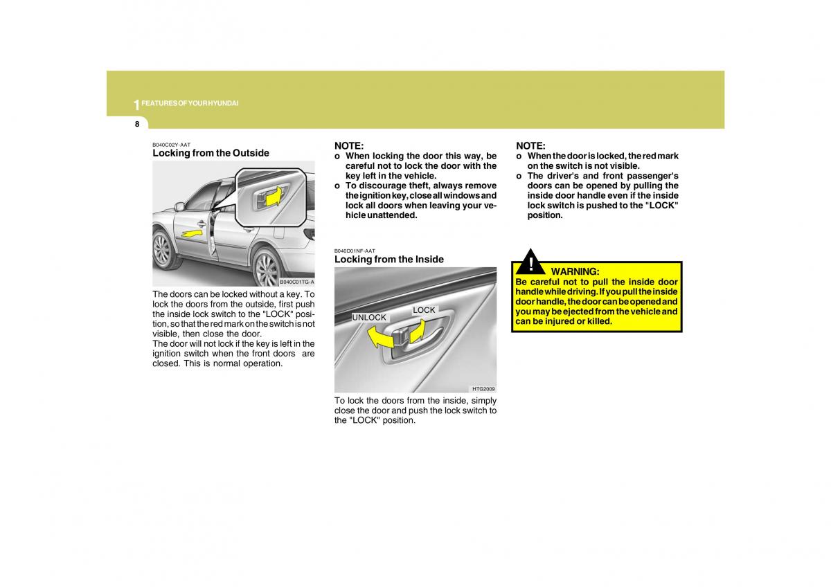 Hyundai Grandeur Azera TG IV 4 owners manual / page 21