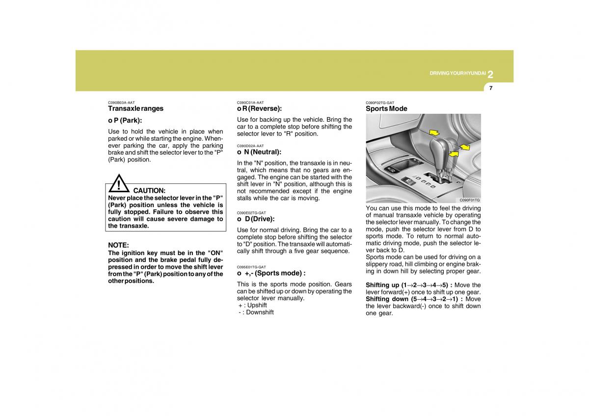 Hyundai Grandeur Azera TG IV 4 owners manual / page 210