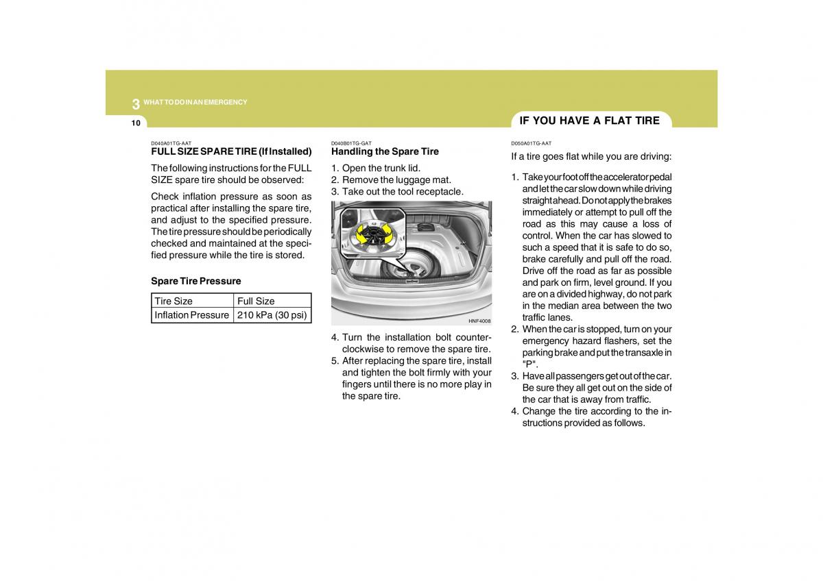 Hyundai Grandeur Azera TG IV 4 owners manual / page 241