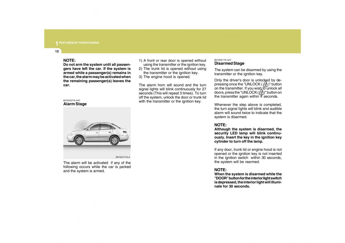 Hyundai Grandeur Azera TG IV 4 owners manual / page 25