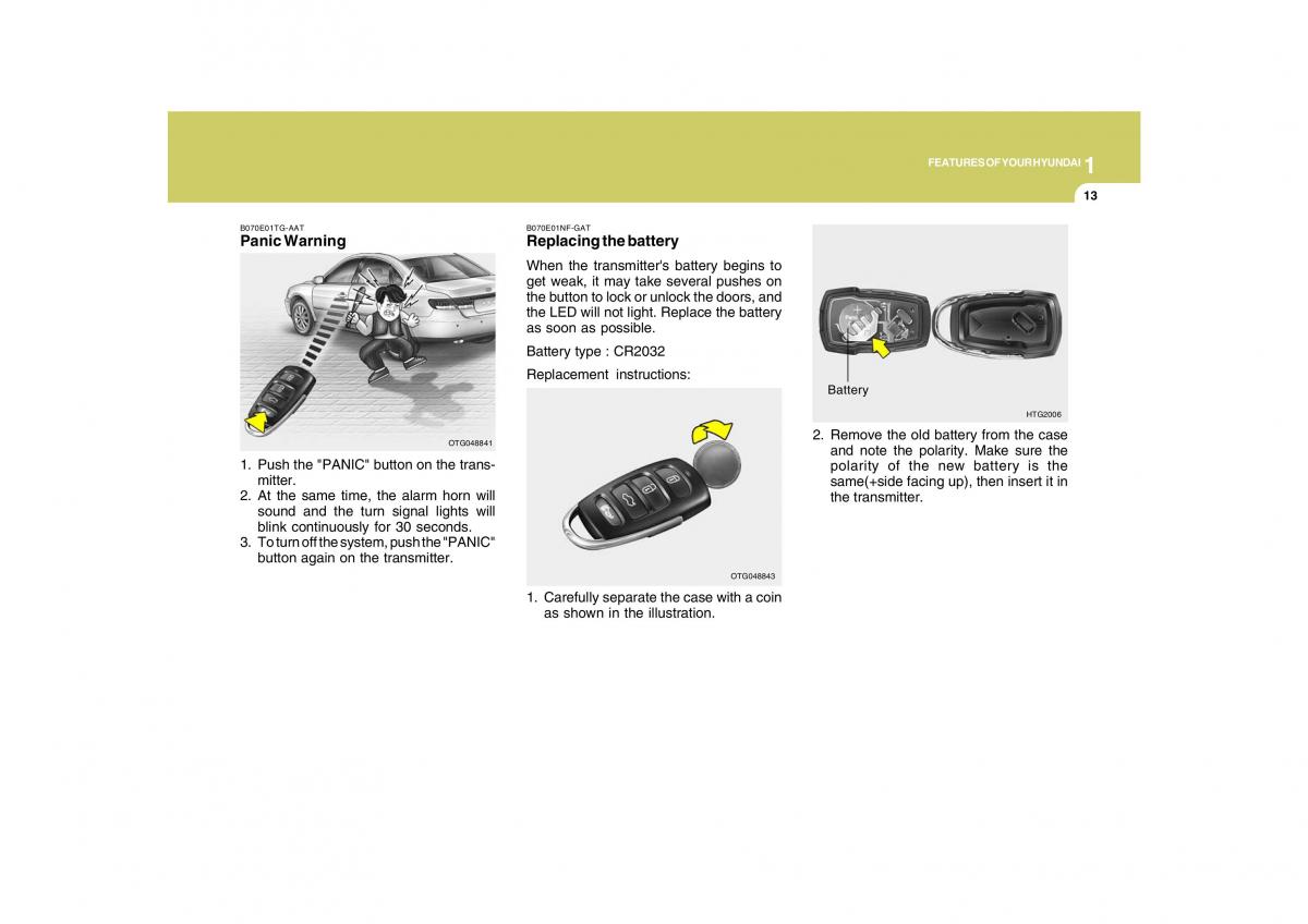 Hyundai Grandeur Azera TG IV 4 owners manual / page 26