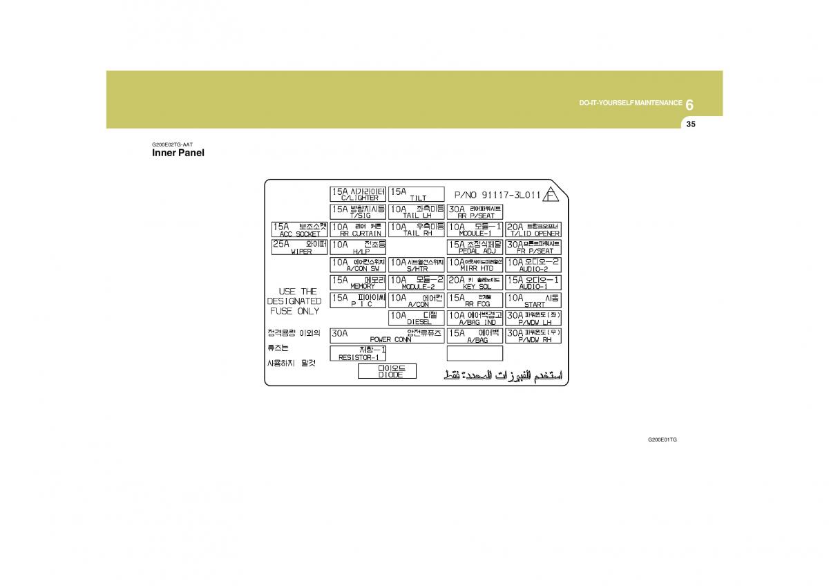 Hyundai Grandeur Azera TG IV 4 owners manual / page 301