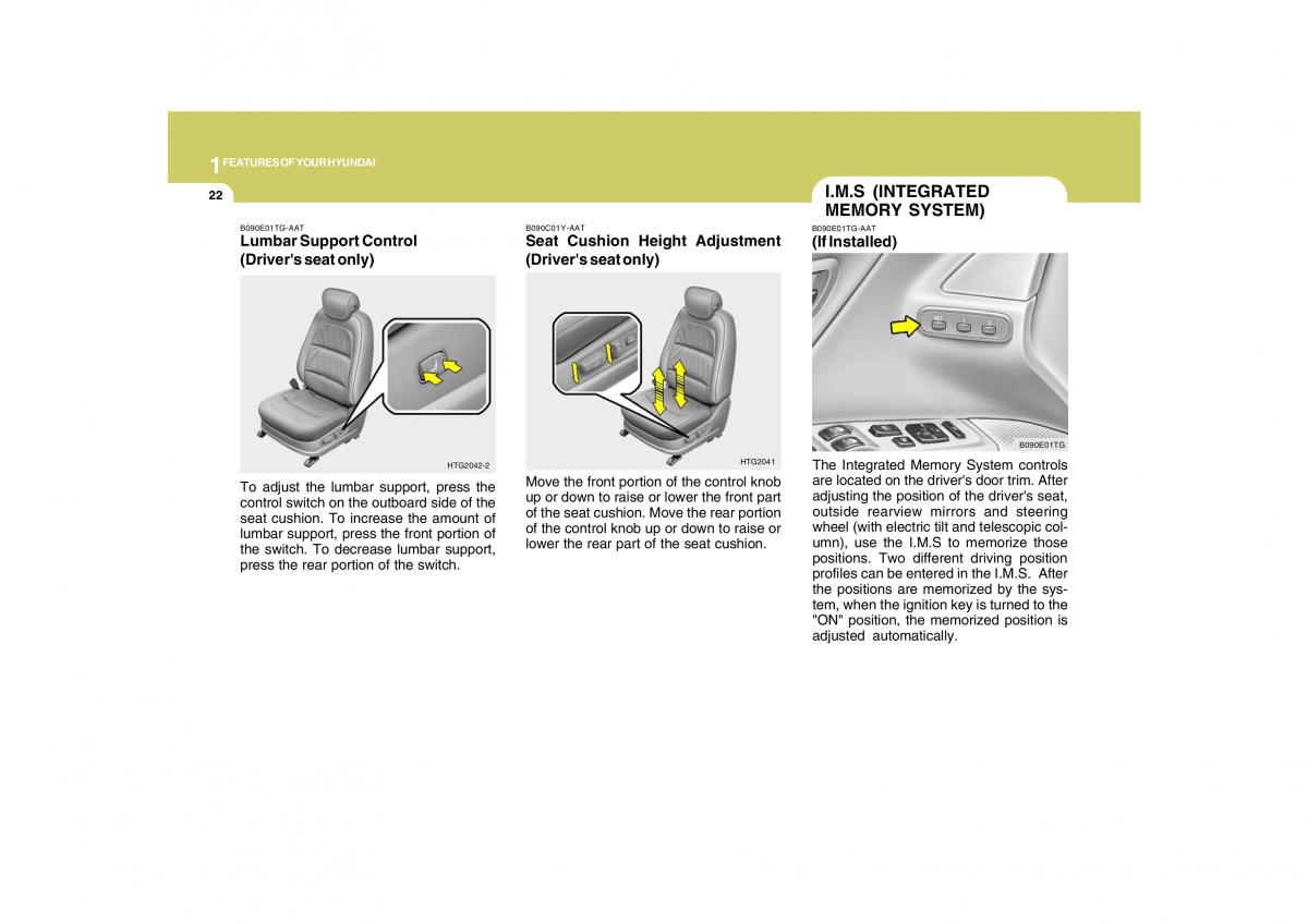 Hyundai Grandeur Azera TG IV 4 owners manual / page 35