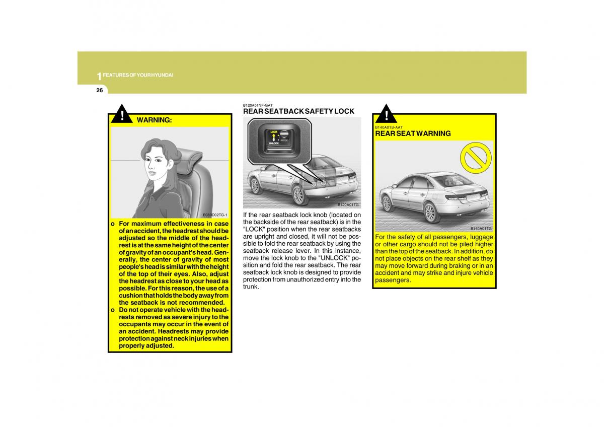 Hyundai Grandeur Azera TG IV 4 owners manual / page 39