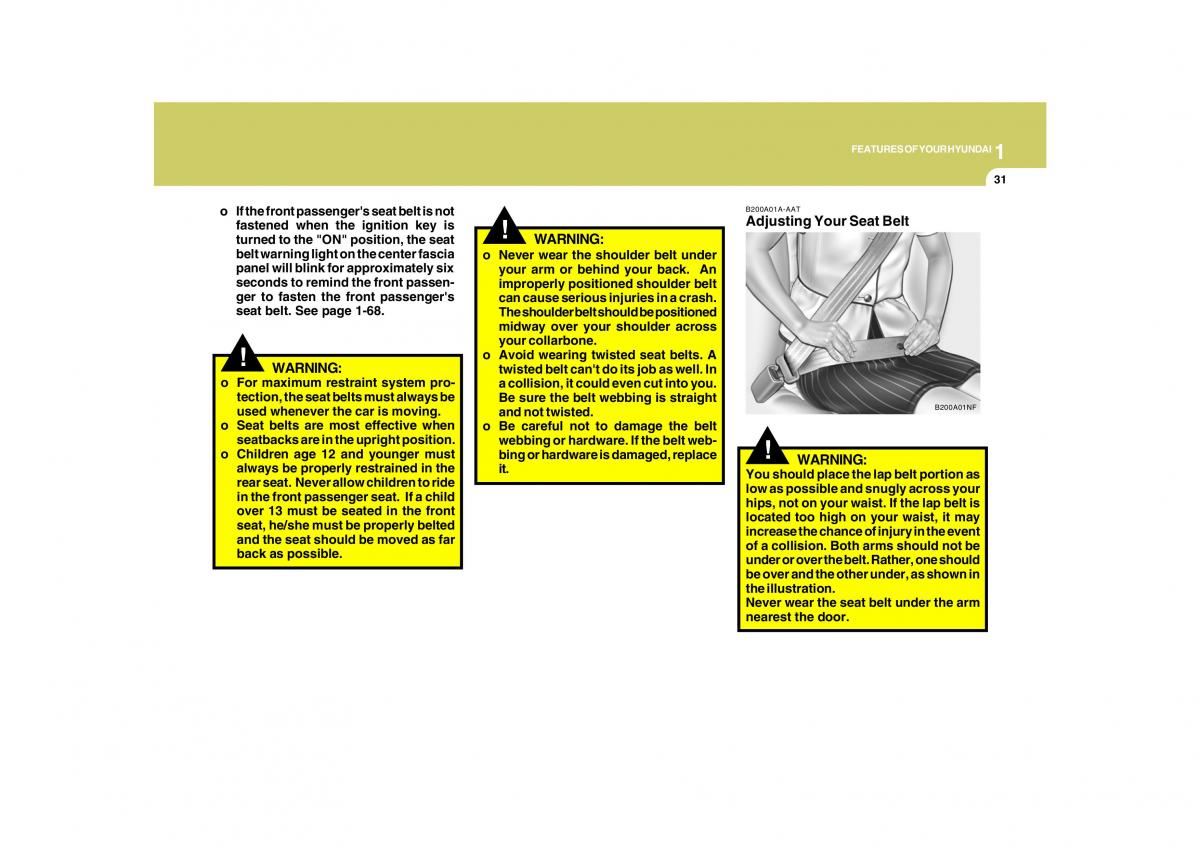 Hyundai Grandeur Azera TG IV 4 owners manual / page 44