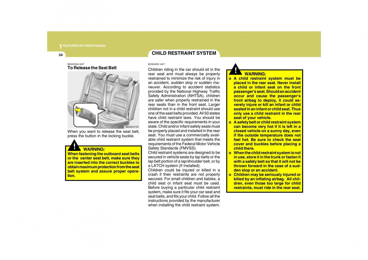 Hyundai Grandeur Azera TG IV 4 owners manual / page 47