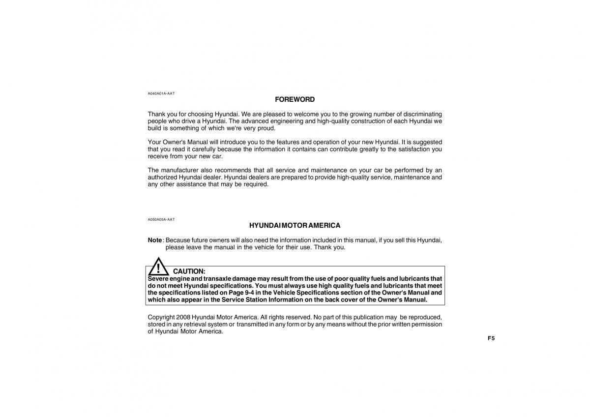 Hyundai Grandeur Azera TG IV 4 owners manual / page 5