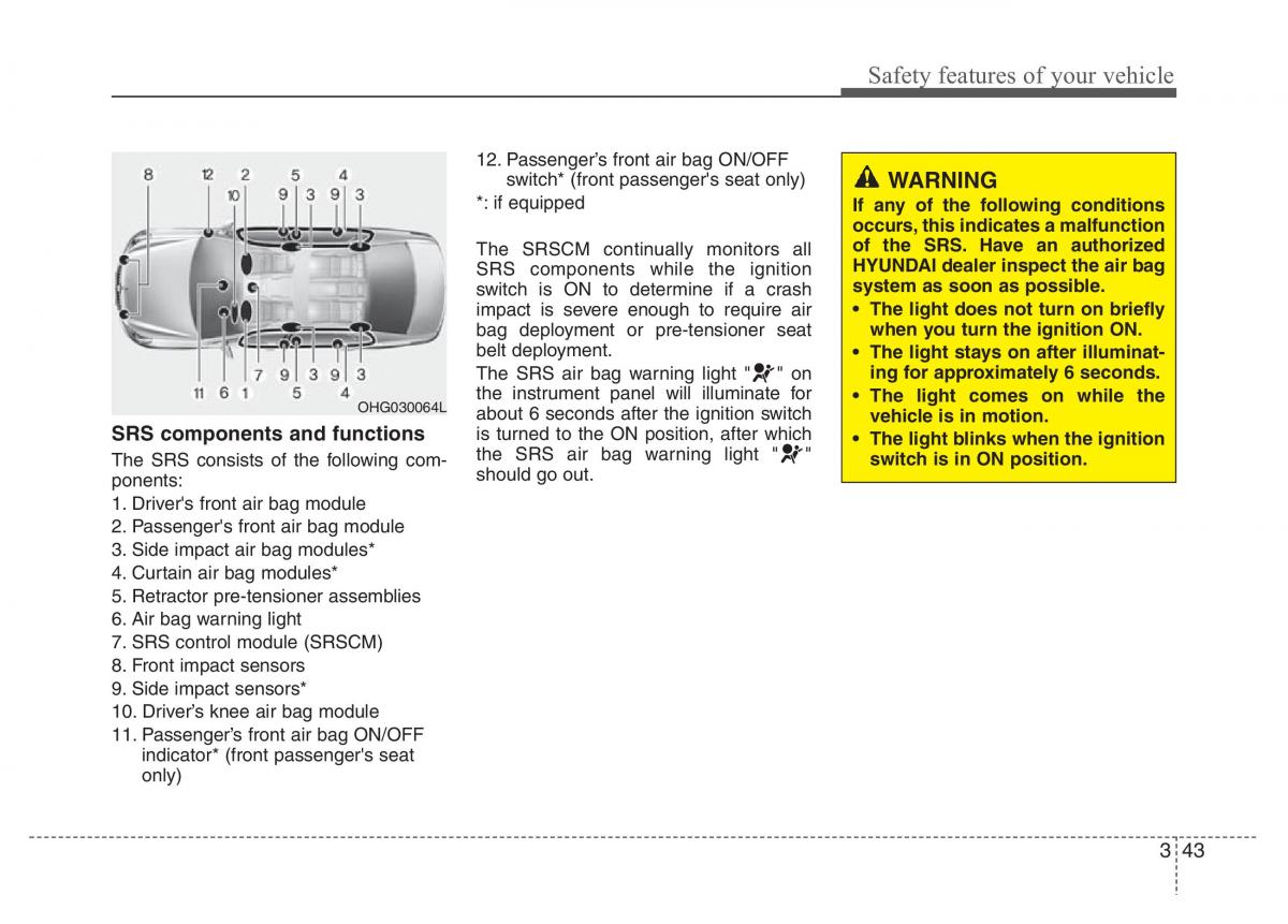 Hyundai Grandeur Azera HG V 5 owners manual / page 59