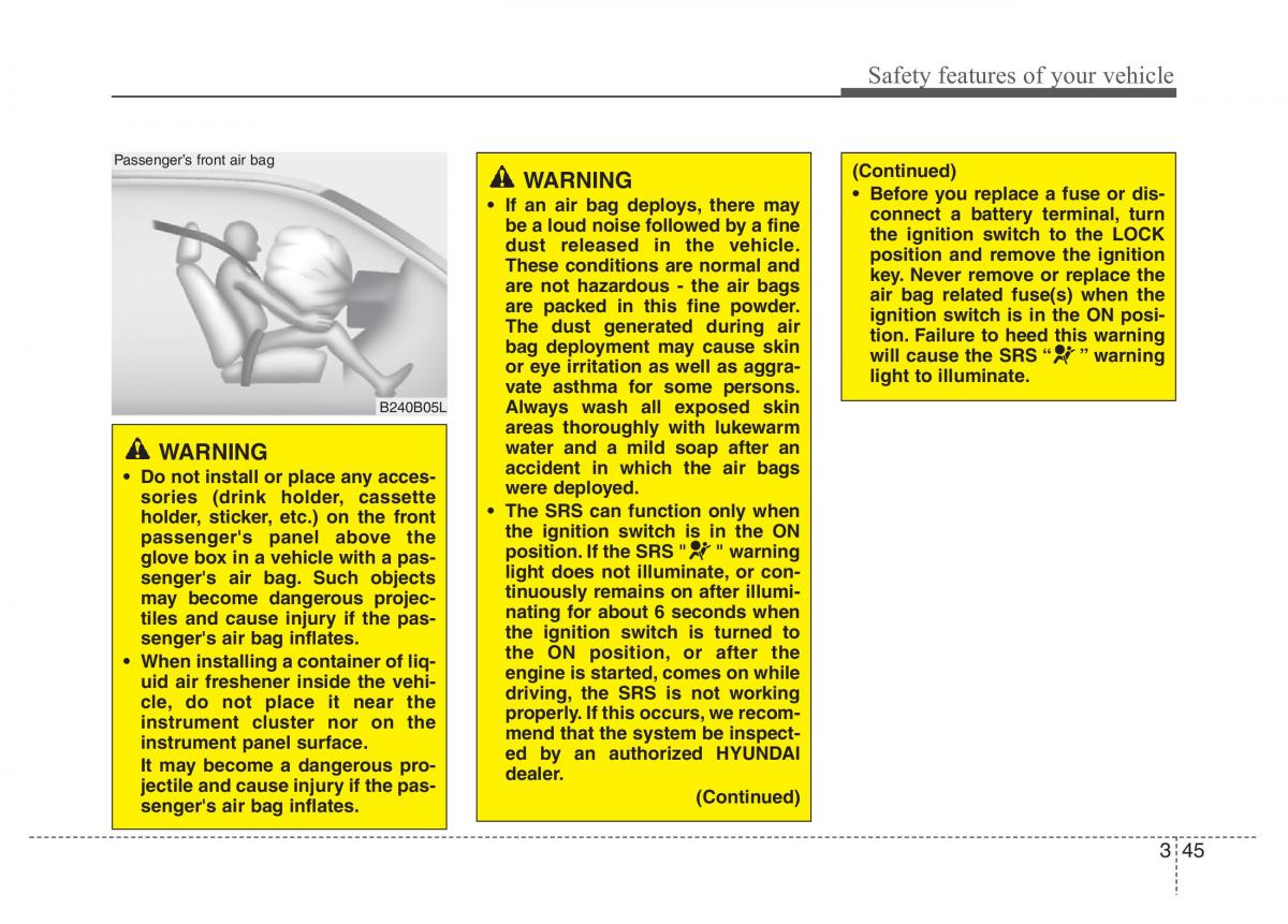 Hyundai Grandeur Azera HG V 5 owners manual / page 61