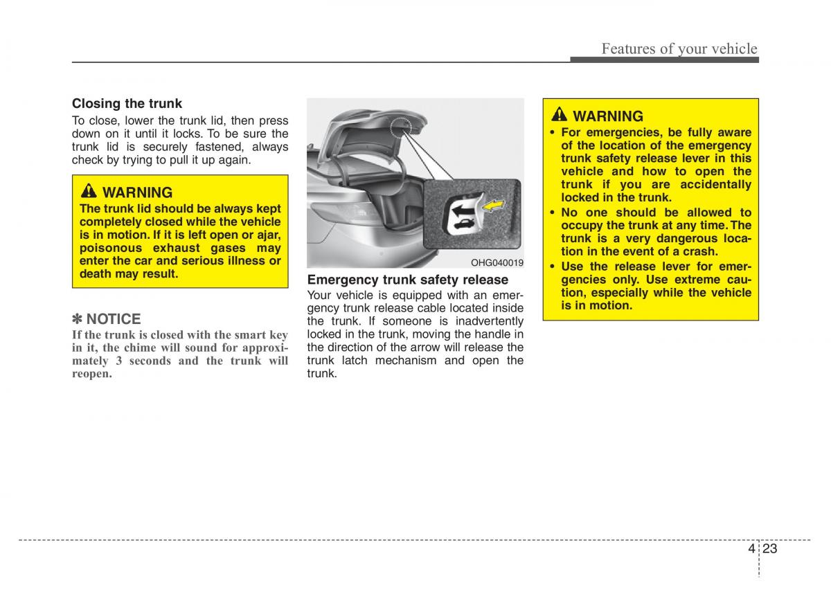 Hyundai Grandeur Azera HG V 5 owners manual / page 100