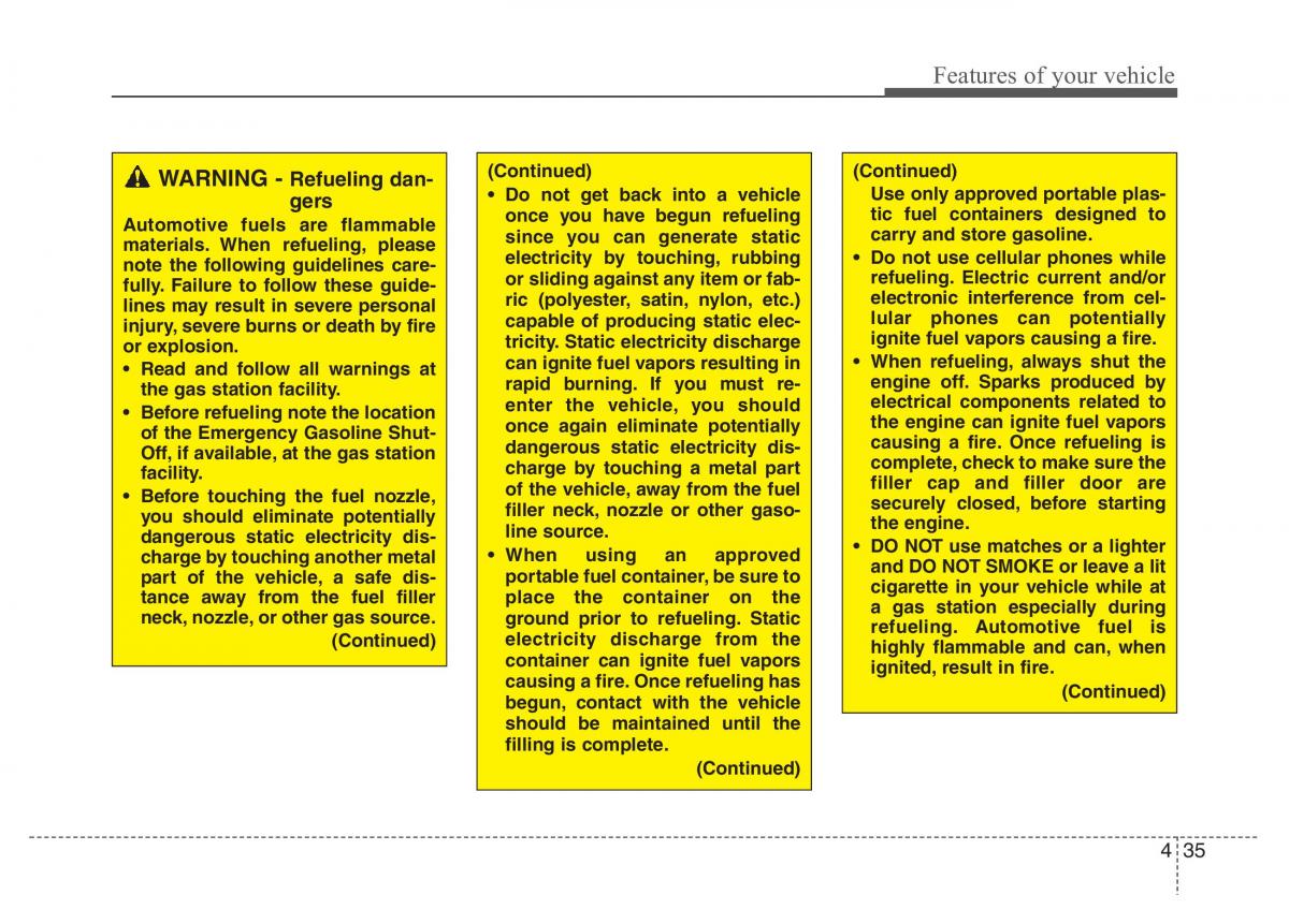 Hyundai Grandeur Azera HG V 5 owners manual / page 112