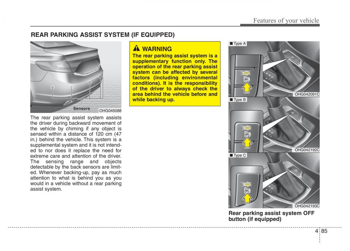 Hyundai Grandeur Azera HG V 5 owners manual / page 162