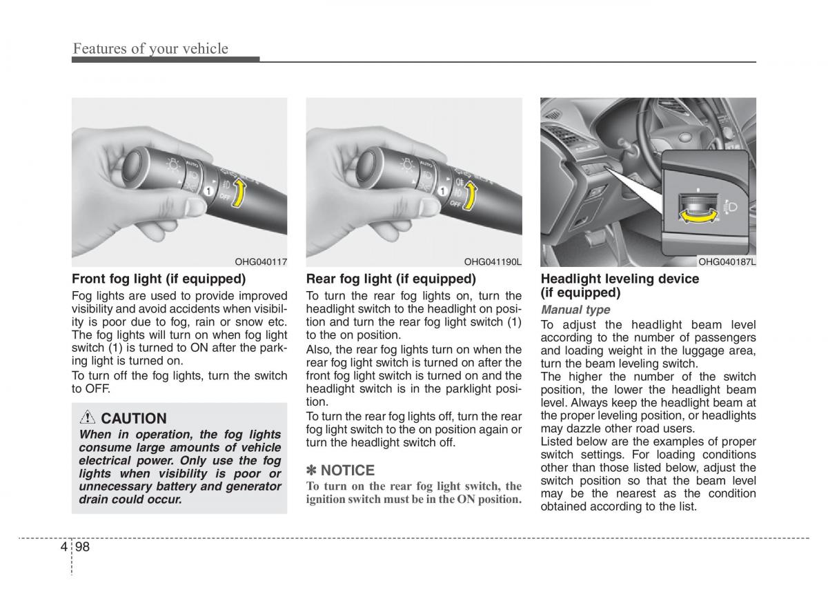 Hyundai Grandeur Azera HG V 5 owners manual / page 175