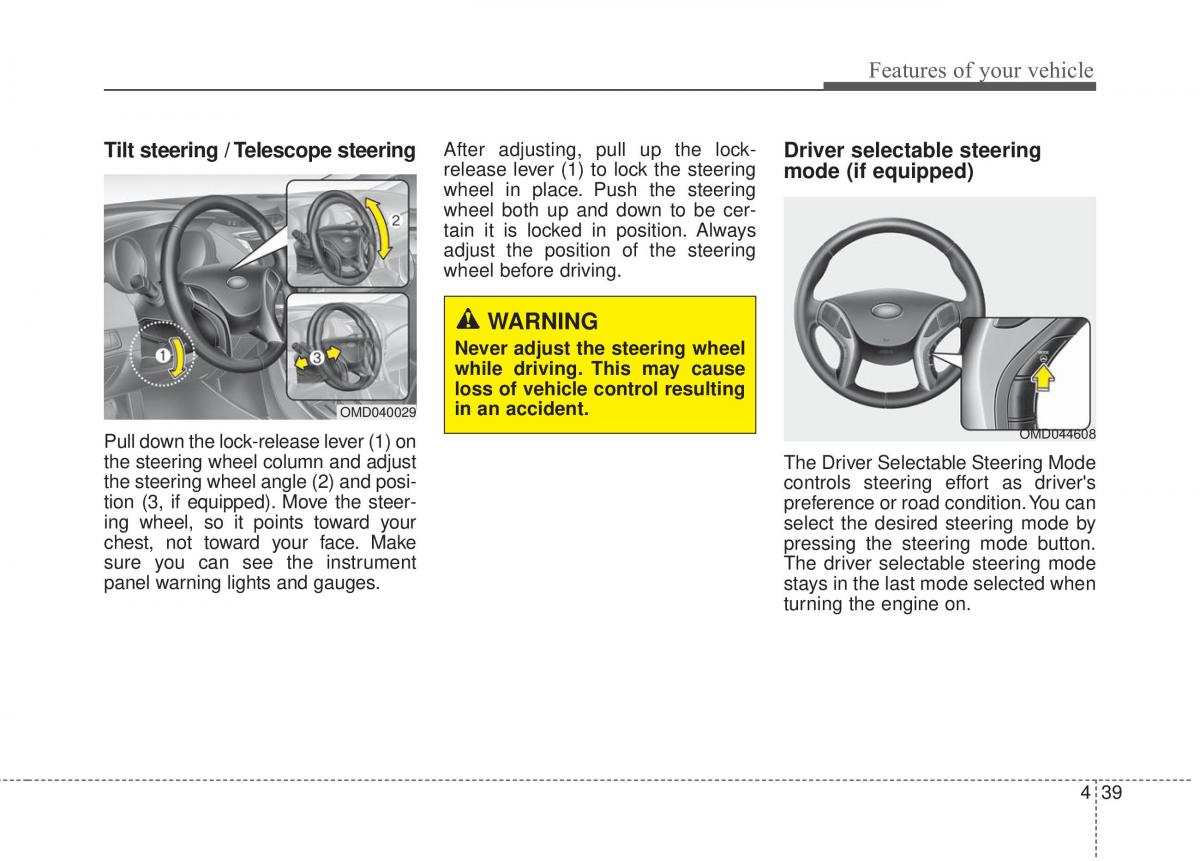 Hyundai Elantra V 5 i35 Avante MD owners manual / page 125