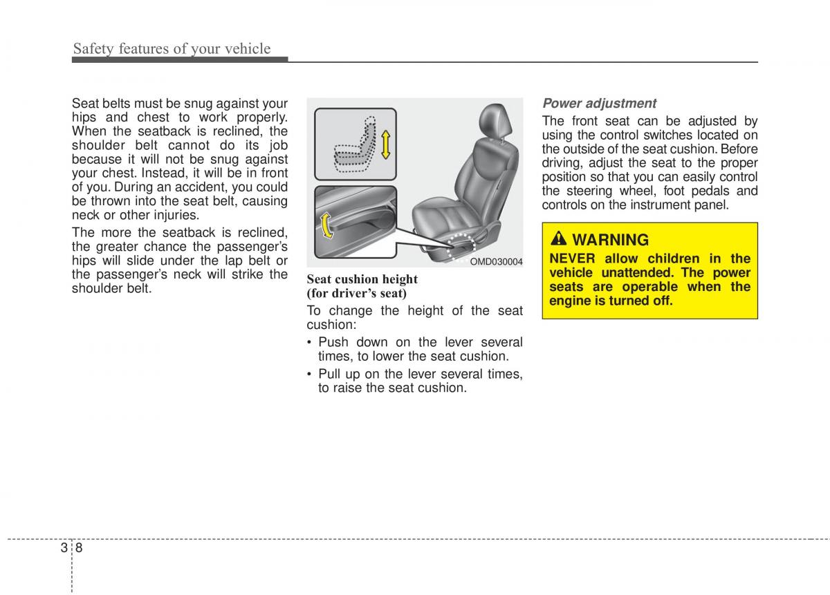 Hyundai Elantra V 5 i35 Avante MD owners manual / page 27