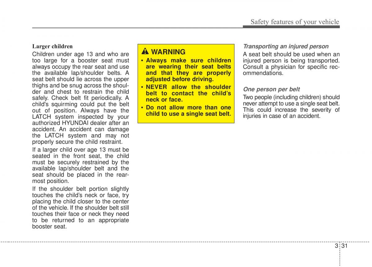 Hyundai Elantra V 5 i35 Avante MD owners manual / page 50