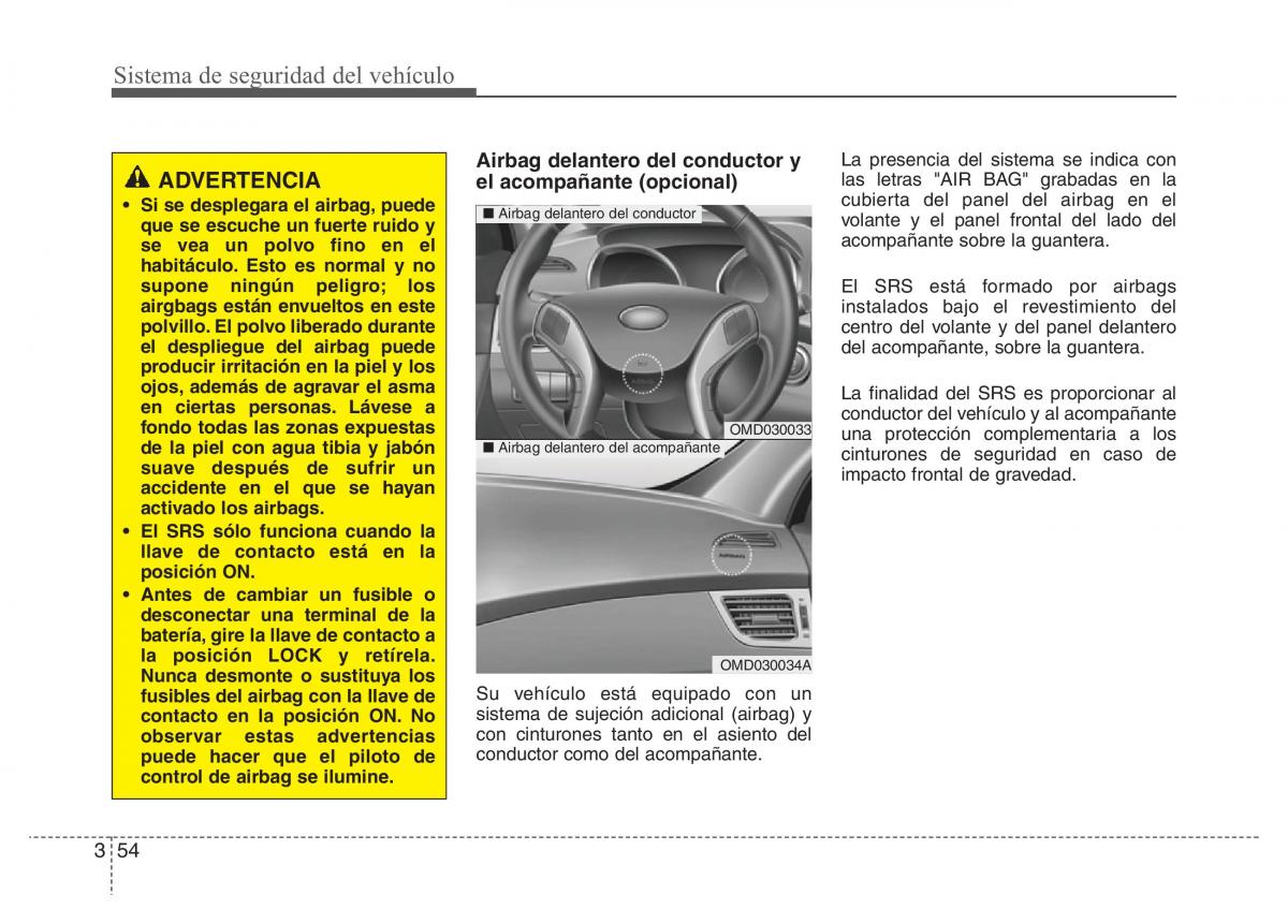 Hyundai Elantra V 5 i35 Avante MD manual del propietario / page 73