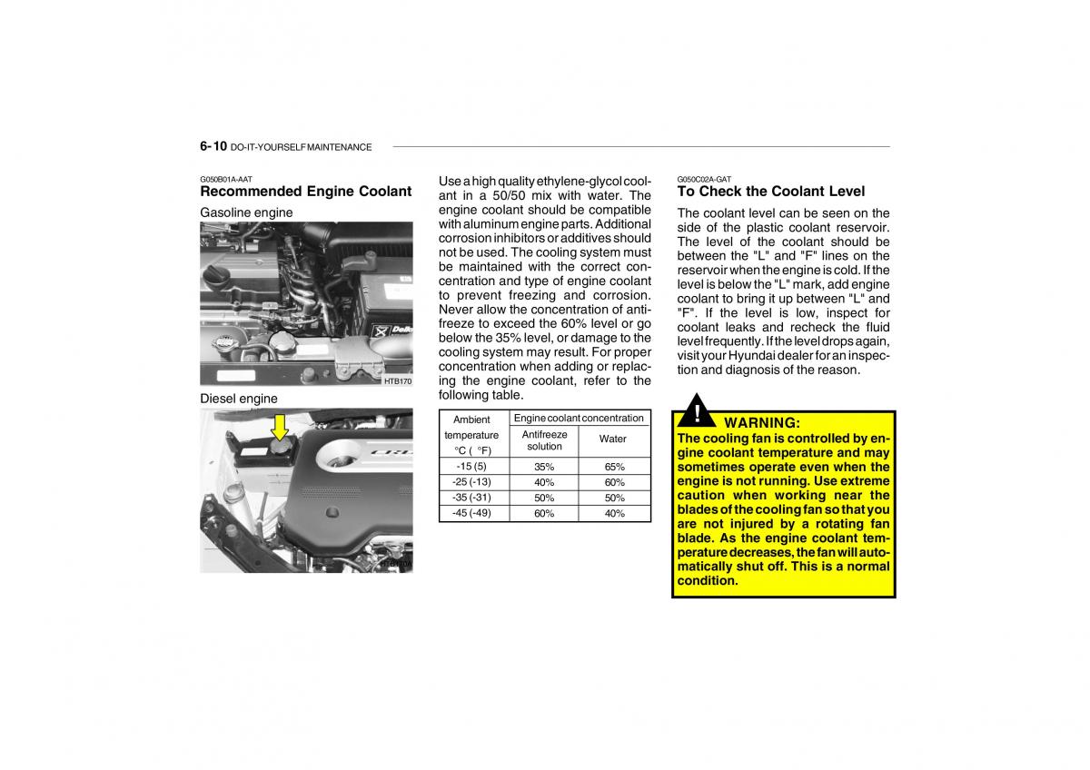 Hyundai Getz omistajan kasikirja / page 196