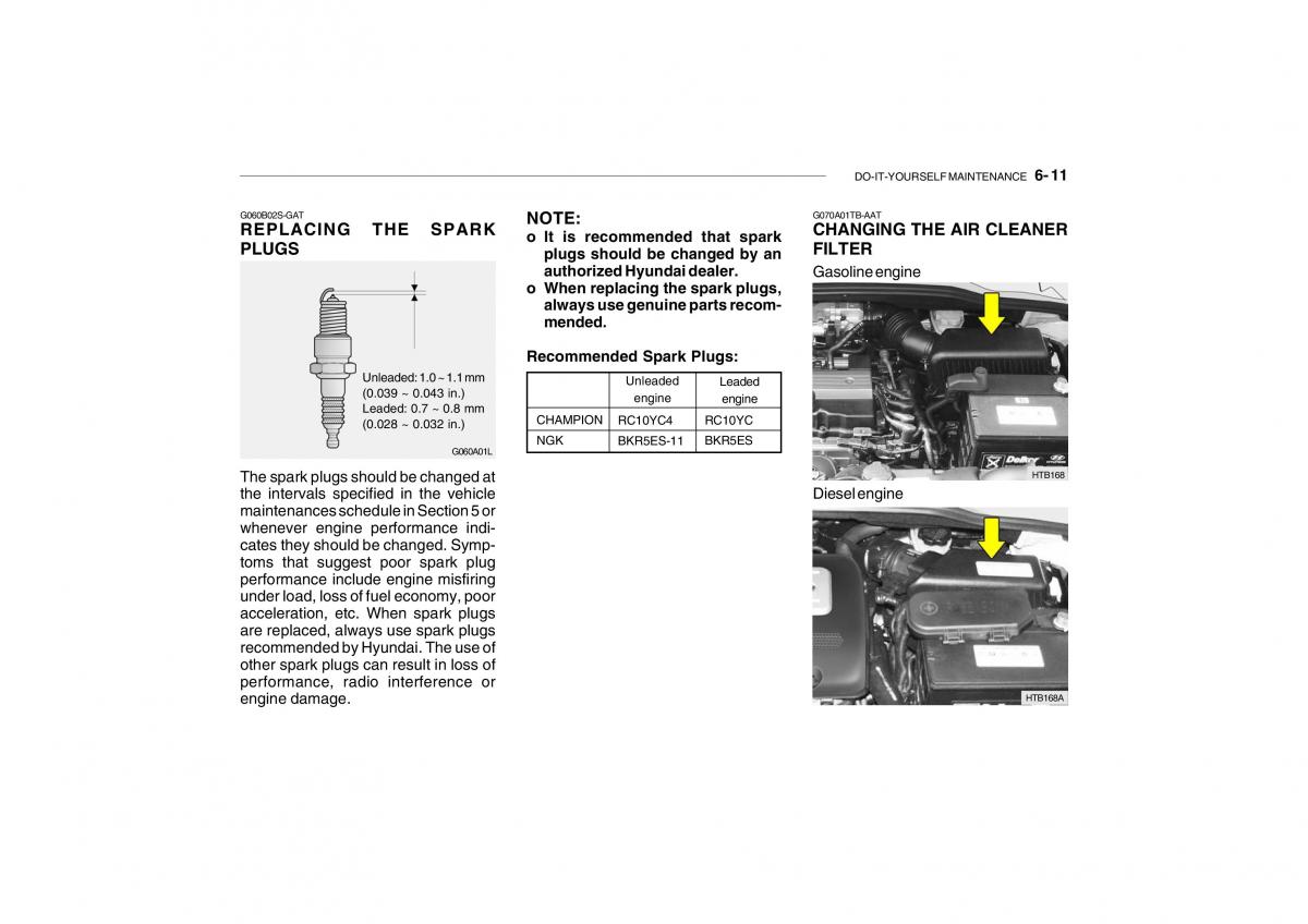 Hyundai Getz omistajan kasikirja / page 197