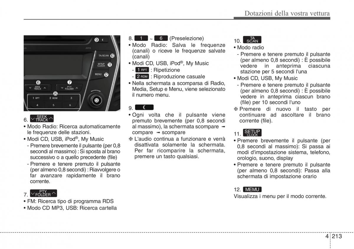 Hyundai Santa Fe III 3 manuale del proprietario / page 308