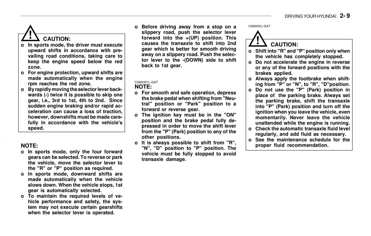 Hyundai Sonata EF IV 4 owners manual / page 124