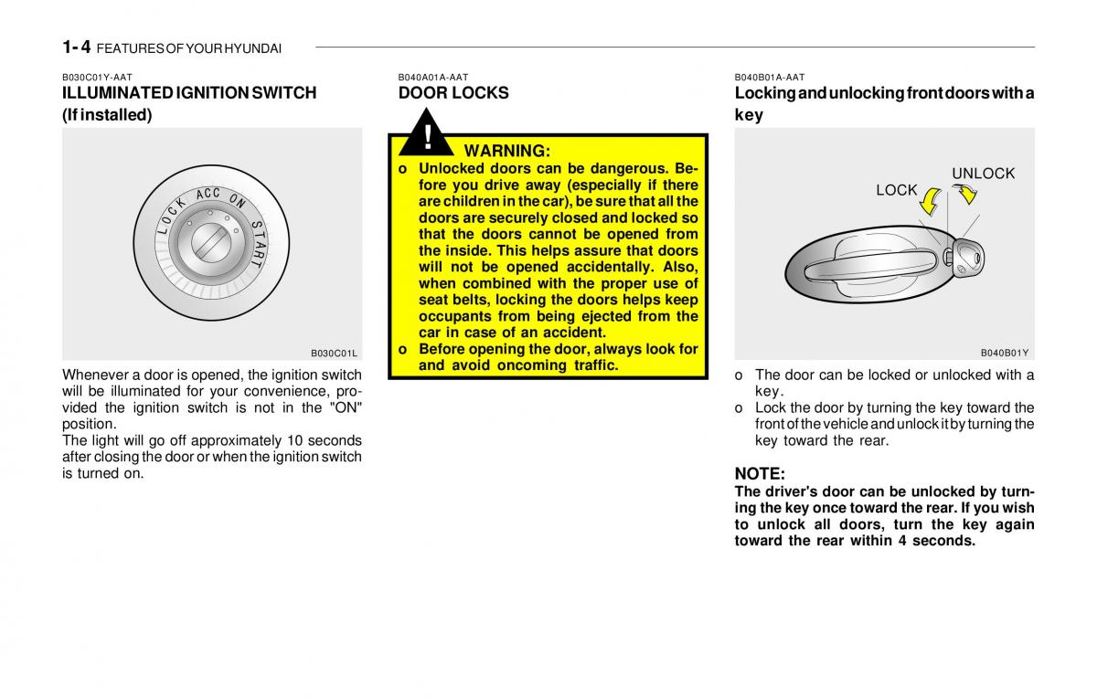 Hyundai Sonata EF IV 4 owners manual / page 16