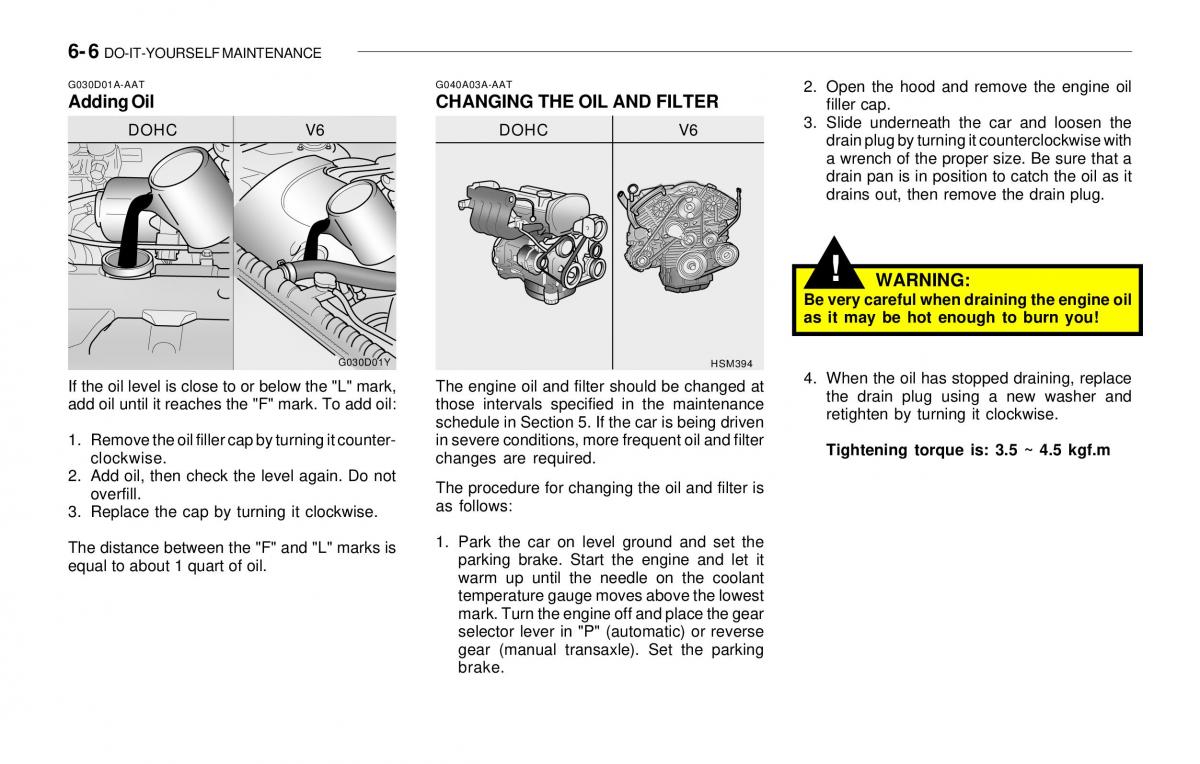 Hyundai Sonata EF IV 4 owners manual / page 164