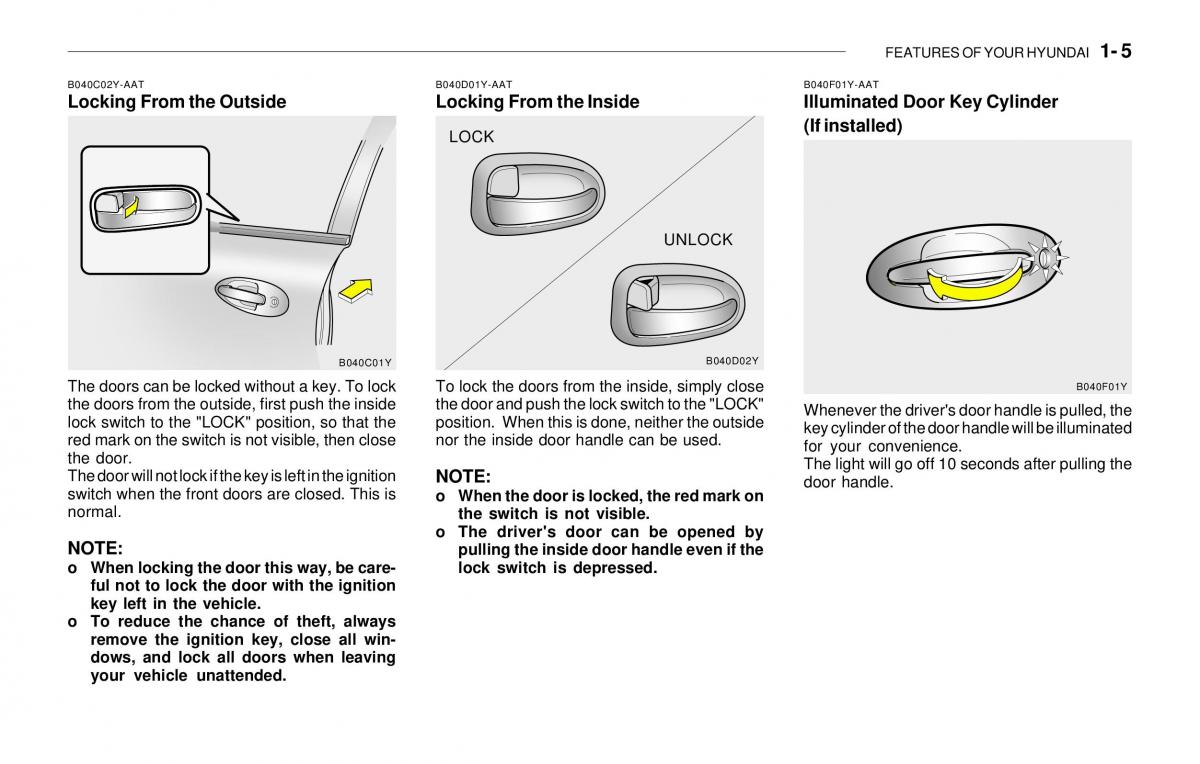 Hyundai Sonata EF IV 4 owners manual / page 17