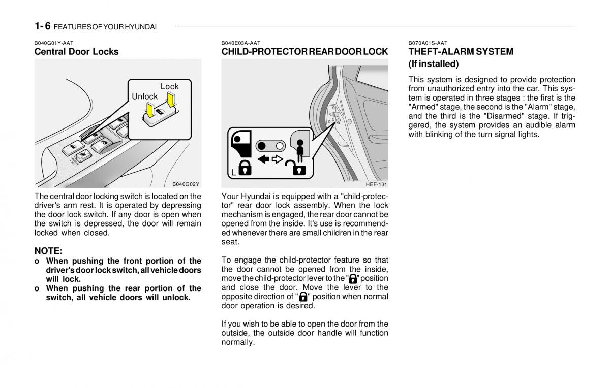 Hyundai Sonata EF IV 4 owners manual / page 18