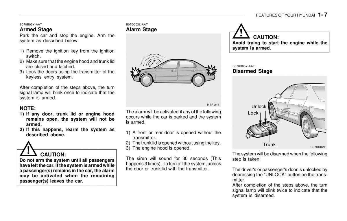 Hyundai Sonata EF IV 4 owners manual / page 19