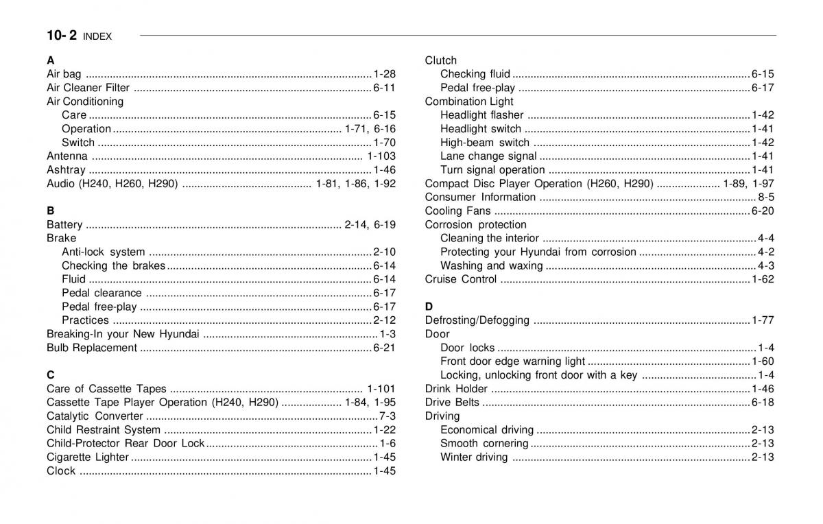 Hyundai Sonata EF IV 4 owners manual / page 204