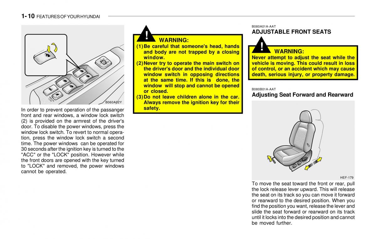 Hyundai Sonata EF IV 4 owners manual / page 22