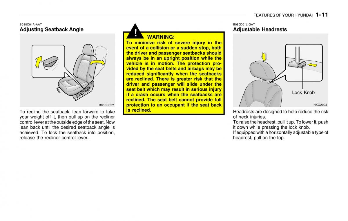 Hyundai Sonata EF IV 4 owners manual / page 23