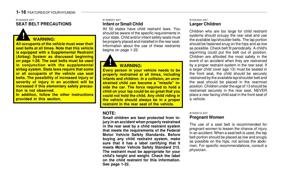 Hyundai Sonata EF IV 4 owners manual / page 28