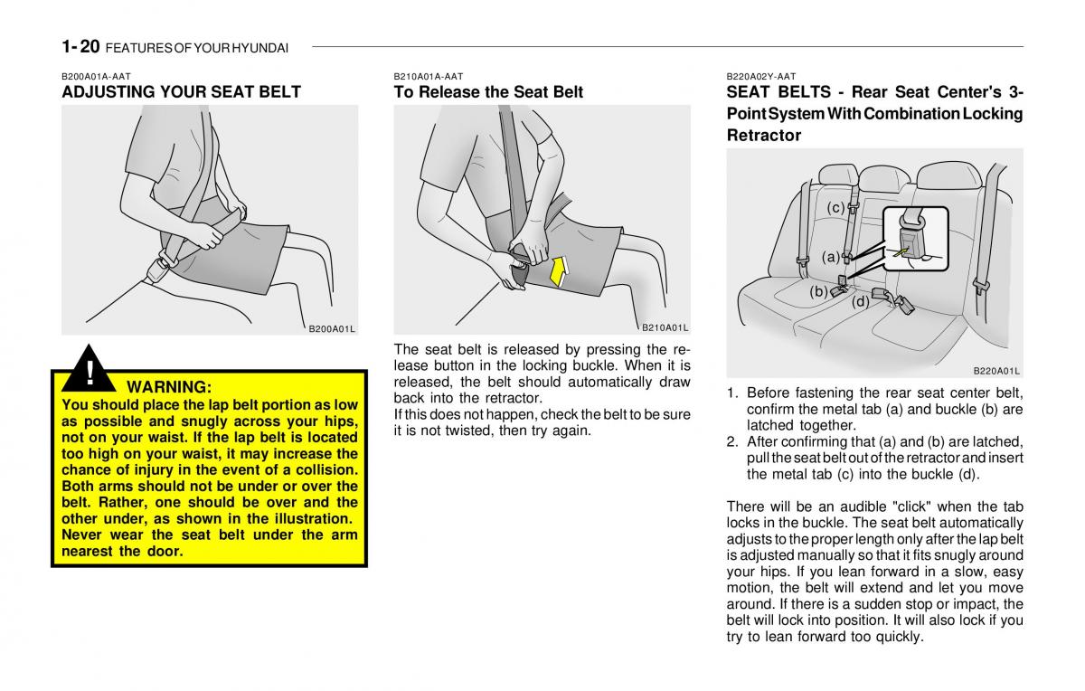 Hyundai Sonata EF IV 4 owners manual / page 32