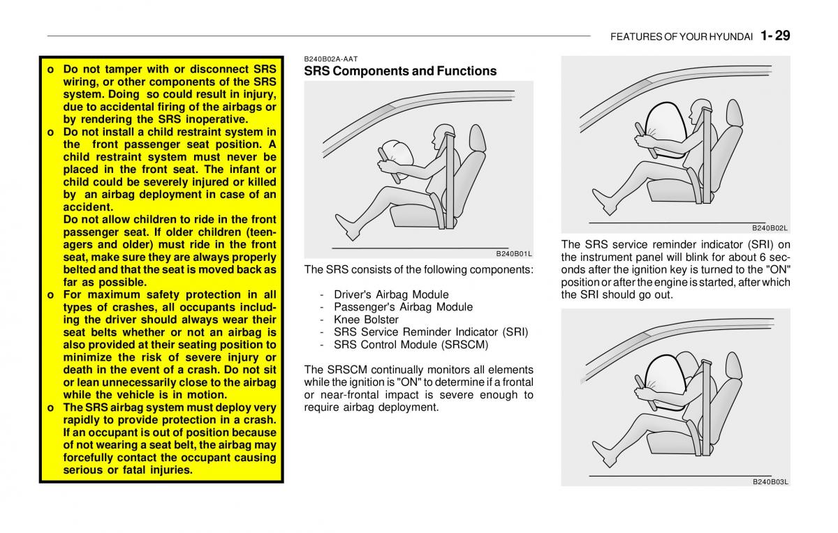 Hyundai Sonata EF IV 4 owners manual / page 41