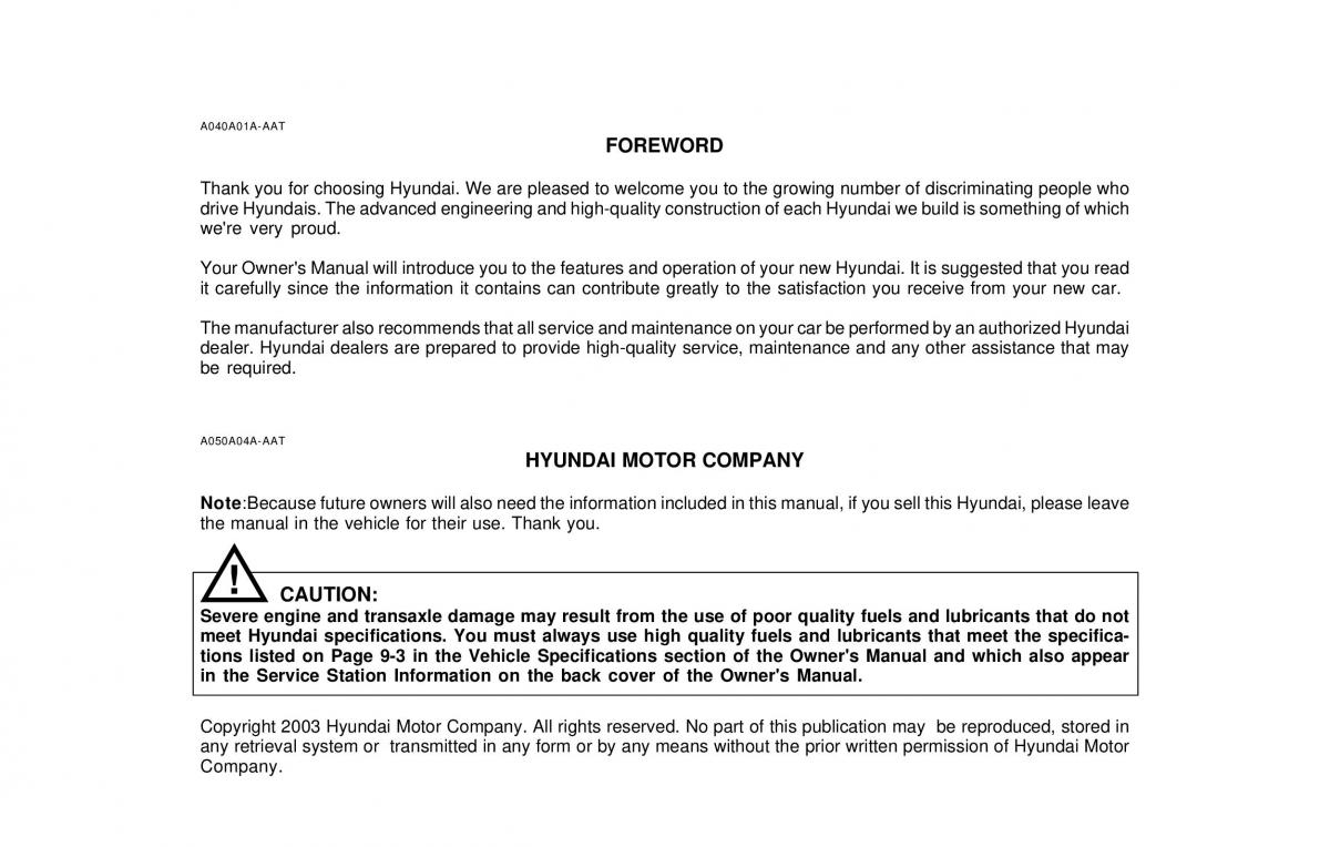 Hyundai Sonata EF IV 4 owners manual / page 5