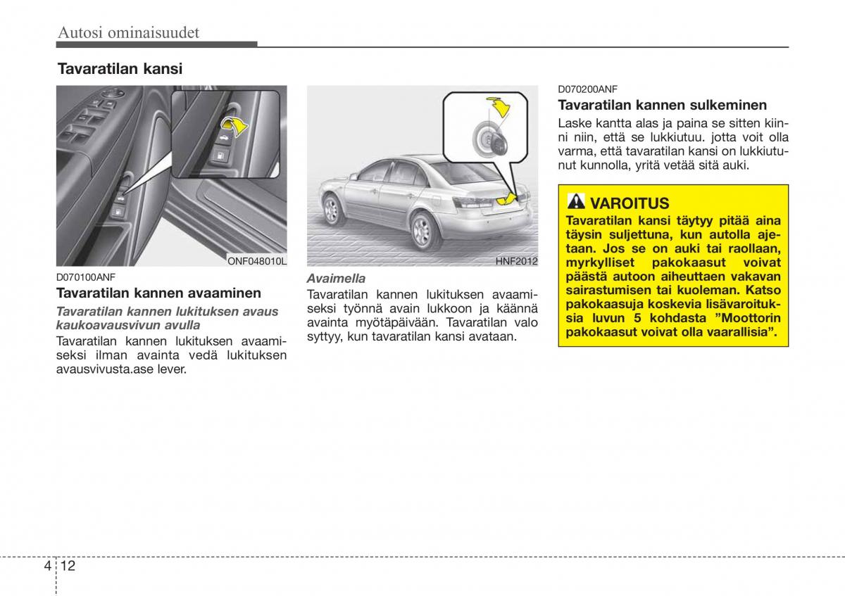 Hyundai Sonata NF V 5 omistajan kasikirja / page 91